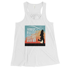 Winners Never Quit, Quitters Never Win - Running Mojo | Women's Flowy Racerback Tank
